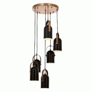 WellHome - Plafonnier noir et vintage 40x40x80cm Bled - WH2247