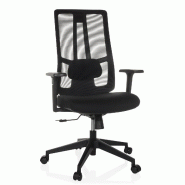Chaise de bureau / Chaise pivotante TRAMORE BASE siège en tissu / dossier en maille filet noire hjh OFFICE - noir polyester 882005