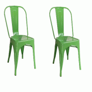 Fleda TRADING Chaise en Métal Style Industriel pour Maison Bar Restaurants Pizzerias. Set 2 chaises Couleur VERT - FLJ0062PZVERDELUCIDO