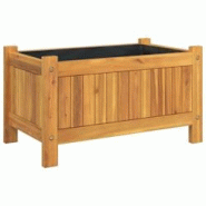 Helloshop26 - Jardinière bac lit surélevé plantes fleurs terrasse jardin avec doublure 54 x 31 x 30 cm bois massif d'acacia marron 02_0038138 - 300 Helloshop26 - Jardinière bac lit surélevé plantes fleurs terrasse jardin avec doublure 54 x 31 x 30 cm bois massif d'acacia marron 02_0038138 - 300