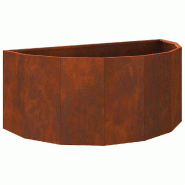 Helloshop26 - Jardinière demi-ronde moderne pour extérieur 90 x 45 x 35 cm design chic en acier rouillé 02_0052935 - métal 3000237660104