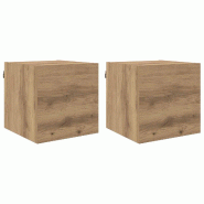 Helloshop26 - Lot de 4 meubles TV modernes avec 4 portes fonctionnels 30,5 x 30 x 30 cm en bois d'ingénierie chêne artisanal 02_0058395 - Bois massi