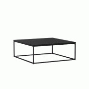 Oviala Business Table basse carrée moderne L90 cm noir - noir acier 113988