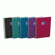 Oxford Lot de 5 Carnet Smart rel. Spirale A5, 160p./80 feuilles 90g/m², quadrillé 5x5, coloris assortis (5) - 3020120231341
