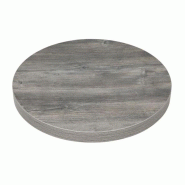 Plateau de table rond pré-percé en mélamine Bolero gris 600 mm - FT292