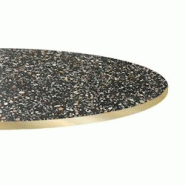 Restootab Plateau Ø120 decor terrazzo black chip chants laiton - noir Bois manufacturé PL-R120M-BL.CHI-LAI Restootab Plateau Ø120 decor terrazzo black chip chants laiton - noir Bois manufacturé PL-R120M-BL.CHI-LAI