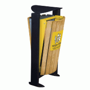 ROSSIGNOL Corbeille 2 x 60 L arkea bois sans cendrier - tri divers/plastique et metal - bois / gris ciment / jaune colza ROSSIGNOL Corbeille 2 x 60 L arkea bois sans cendrier - tri divers/plastique et metal - bois / gris ciment / jaune colza
