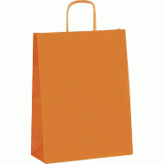 Sac kraft orange poignées torsadées 35x14x40cm - par 100