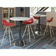 Table haute pied métallique plateau rond en bois Table haute pied métallique plateau rond en bois