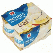 U yaourt au lait entier saveur vanille 4 x 125 g