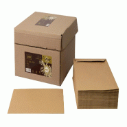 Clairefontaine Boîte de 500 pochettes kraft Forever 162x229/C5, 90 g/m², sans fenêtre, adhésive avec bande - marron 67422C