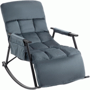 Décoshop26 - Fauteuil relax à bascule rembourré velours gris foncé avec repose-pieds – Confort et détente 10_0008340 - gris 3000266600959 Décoshop26 - Fauteuil relax à bascule rembourré velours gris foncé avec repose-pieds – Confort et détente 10_0008340 - gris 3000266600959
