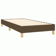 Décoshop26 - Sommier à lattes sur pieds cadre de lit 90x200 cm tissu marron foncé TDL0207046 - marron 3001157188006