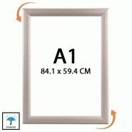 Edimeta Cadre Affichage Etanche CLIC-CLAC Mural A1 84 x 59,4 cm - gris aluminium VAC953WP