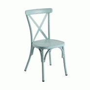 Emh Chaise crossback professionnelle empilable – aluminium bleu vieilli – style vintage - aluminium CHAISCROSSALUBLV