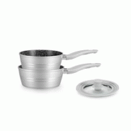 Ensemble de 2 casseroles revêtement marbre Argenté avec couvercle en verre RLFS2M-SIL usage non-intensif Royalty Line - 5407004749334 Ensemble de 2 casseroles revêtement marbre Argenté avec couvercle en verre RLFS2M-SIL usage non-intensif Royalty Line - 5407004749334