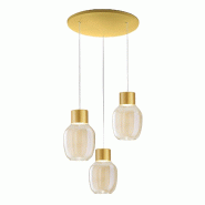 Fabas Luce Suspension Led Lapo Ø350 Mm 36 W 3900 Lm 3000 K À Intensité Variable, Métal Et Verre Borosilicate Cognac, Classe 1 - 3768-47-365 - beig