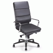 Fauteuil de Direction synchrone - cuir Noir pleine fleur -  So Ravenne - Sans_0