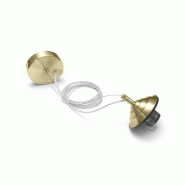 Gea Luce Alice - Kit Suspension V/G E27 Avec Rosace Laiton, Câble Tressé, Cache Douille, Max 1X60W, Ip20, Design Moderne - doré ALICE M S/G - OTTONE