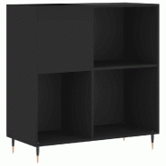 Helloshop26 - Armoire à disques classique rangement salon 84,5 x 38 x 89 cm en bois d'ingénierie noir 02_0049160 - noir Bois massif 3000235690547
