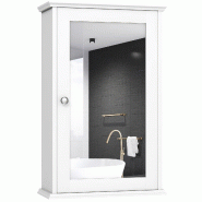 Helloshop26 - Armoire murale à 1 porte 34 x 15 x 51 cm rangement pratique style moderne et classique en mdf blanc 20_0019353 - blanc Bois manufactur�