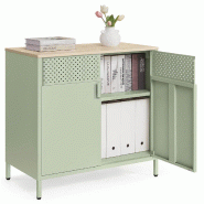 Helloshop26 - Meuble de rangement buffet 40 x 80 x 76 cm double porte aimantée avec étagère réglable pour salle à manger salon 12_0006435 - 30002