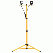 Projecteur à LED avec trépied réglable 78 x 78 x 164,5 cm éclairage optimal moderne style atelier en aluminium noir 02_0046112 - noir 3000234051028