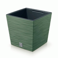 Prosperplast - Jardinière vert terre avec réserve d’eau, collection FURU - 24x24x23,5 cm, capacité de 7,5 L - vert plastique polypropylène ZA5269