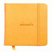 RHODIA 118068C - Carnet Rigide Webnotebook Orange - A6 - Ligné - 192 pages - Papier Clairefontaine Ivoire 90 g/m - Marque-Page, Fermeture Élastique