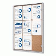 SHOWDOWN Displays Exposiciónate Vitrine Intérieure Verrouillable en Liège Economy 9x A4 SCXSC9xA4 - argenté aluminium 8595578316209