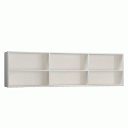 SURMEUBLE 6 NICHES DE RANGEMENTS POUR LIT ESCAMOTABLE HORIZONTAL 140 X 200 CM HAUTEUR 56 CM FINITION BLANC MAT