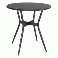 Table de terrasse (Ø)690 x (H)720 mm, en acier poudré noir SANTIAGO