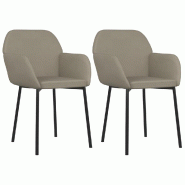 VidaXL Chaises à manger lot de 2 Gris clair Velours Modèle Velvet Design - 344701