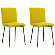 VidaXL Chaises à Manger Lot De 2 Jaune Velours - jaune 4101251 VidaXL Chaises à Manger Lot De 2 Jaune Velours - jaune 4101251
