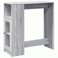 VidaXL Table de bar avec étagères sonoma gris bois d'ingénierie Modèle Boréal Vision Plus - 854369