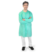 50 blouses vertes ou bleues CE à usage unique, sans poches, fermeture pressions - BLSPCNTEVT-IM02_0