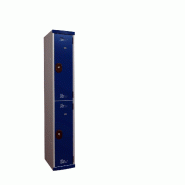 Acial Vestiaire 2 cases bleu/gris serrure 30 x 50 cm - acier MA1/2-2106B1