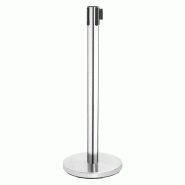 Barrière rétractable en inox poli Bolero sangle noire 3 m (lot de 2) - JA341