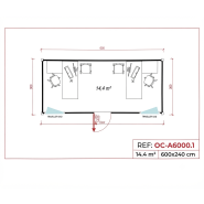 Bungalow de chantier en kit avec sol en PVC