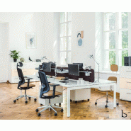 Bureau Bench 4 personnes Ogi U - MDD - 240, Blanc, Blanc, Non