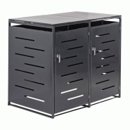 Cache poubelle extérieur - pour 2 poubelles - anthracite Cache poubelle extérieur - pour 2 poubelles - anthracite
