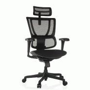 Chaise de bureau / fauteuil de direction ERGOHUMAN SLIM ECP F GEN2 assise tissu / dossier résille noir hjh OFFICE - noir polyester 652317