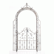 Décoshop26 - Arche de jardin en fer bronze avec portail – Arche à rosiers décorative treillis pour plantes grimpantes fixation au 10_0008926 - 30