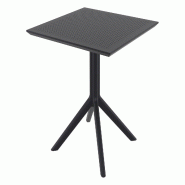 Décoshop26 - Table de jardin lounge pour intérieur ou extérieur hauteur fixe 74 cm en plastique noir 10_0003057 - 3000251375879