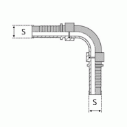Embouts jonctions doubles - Embouts 90° - SESD900303 - DESIGNATION : S 04 ESD 90 - Module 3.0 - Diamètre intérieur tuyau : 3/16" (4.8 mm)