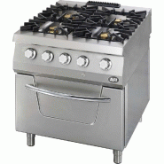 Fourneau gaz sur four gaz avec 4 feux - 800x900x850 mm - PF4G9FG80LS