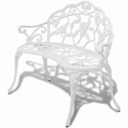 Helloshop26 - Banc de jardin meuble de patio d'extérieur terrasse 100 x 54 x 80 cm aluminium coulé blanc 02_0011141 - 3000611447765 Helloshop26 - Banc de jardin meuble de patio d'extérieur terrasse 100 x 54 x 80 cm aluminium coulé blanc 02_0011141 - 3000611447765