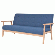 Helloshop26 - Ensemble de Canapé 2 places de salon salle de séjour maison intérieur pièces tissu bleu - bleu Bois massif 3001006588001_0