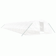 Helloshop26 - Serre tente abri plante fleur légumes avec cadre en acier 110 m² 22 x 5 x 2,3 m blanc 02_0044533 - blanc acier 3000220208306