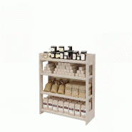 LES ARTISANS DU BOIS Présentoir étagères 4 niveaux en bois massif l100xp40xh120cm - Bois massif 1RET6603